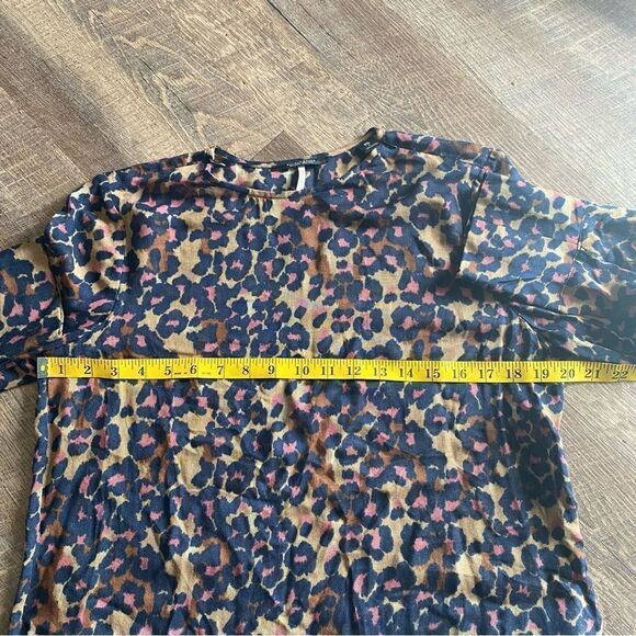 Scotch & Soda Leopard Blouse Navy Taupe Pink Small Chic - Picture 12 of 13